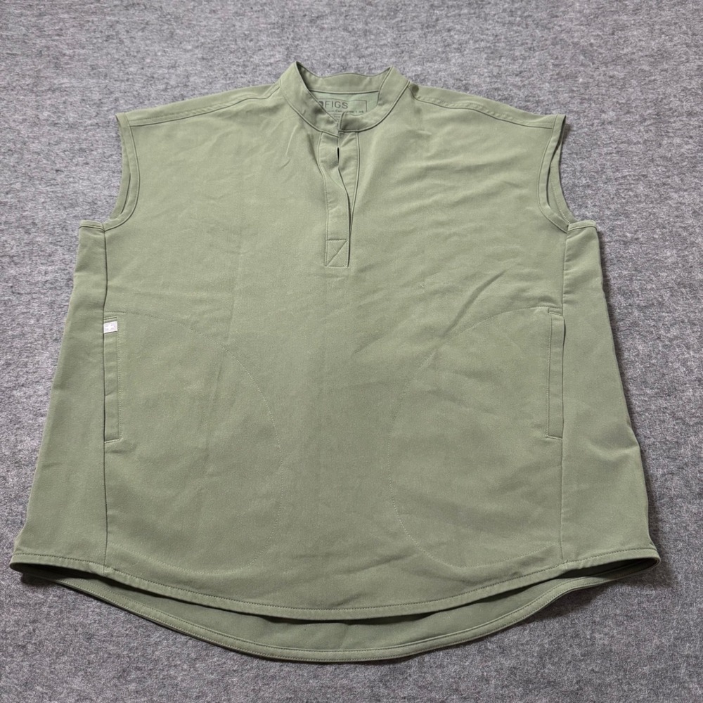 FIGS Rafaela Sleeveless Scrub Top Olive Green Technical Collection XS 1000214